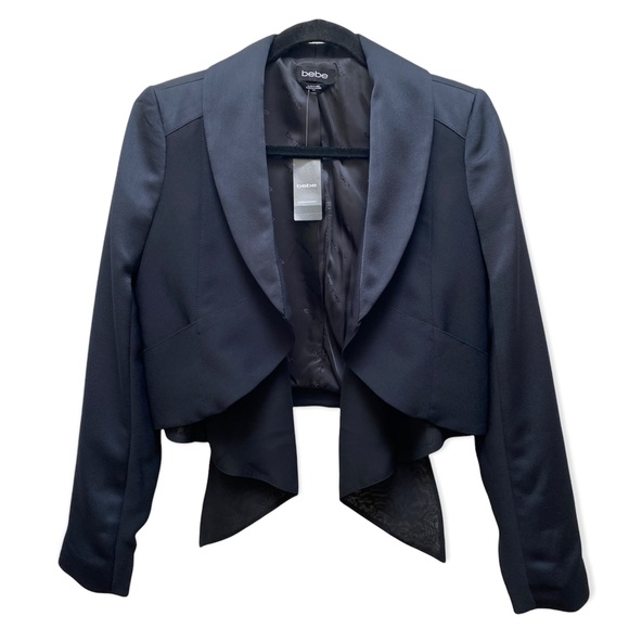 bebe Jackets & Blazers - Bebe Cassandra Drape Front Cropped Jacket Size S